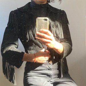 VTG Wilson’s suede cropped jacket with fringe